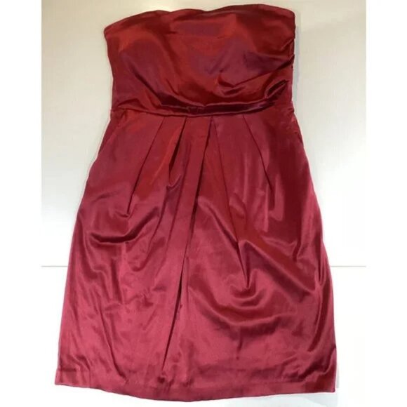 Reitmans Red Satin Cocktail Dress w Removable Straps Sz 3 - Picture 7 of 11